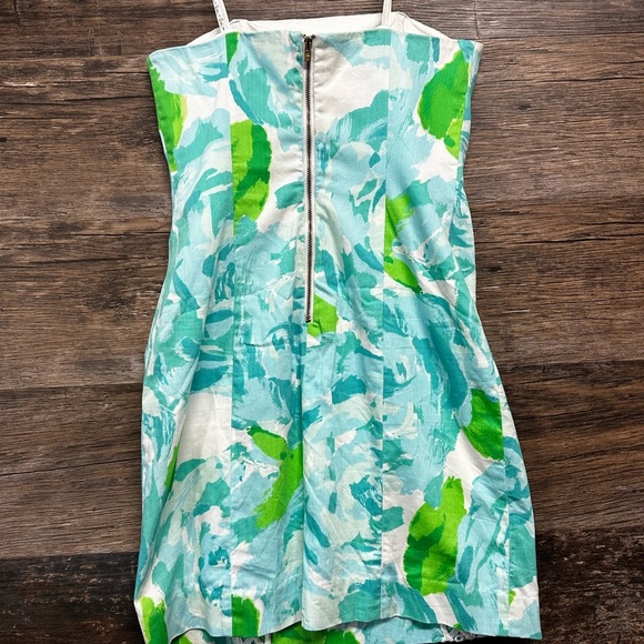 Lilly Pulitzer White Turquoise Green Lace Strapless Sundress - Picture 11 of 13